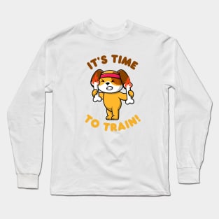 Funny Dog in Gym Long Sleeve T-Shirt